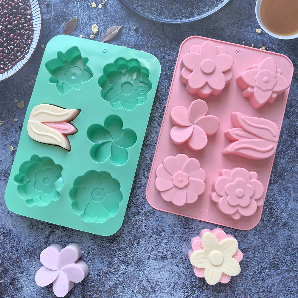 Soap Making Accessories - Moules en silicone pour fleurs, différents